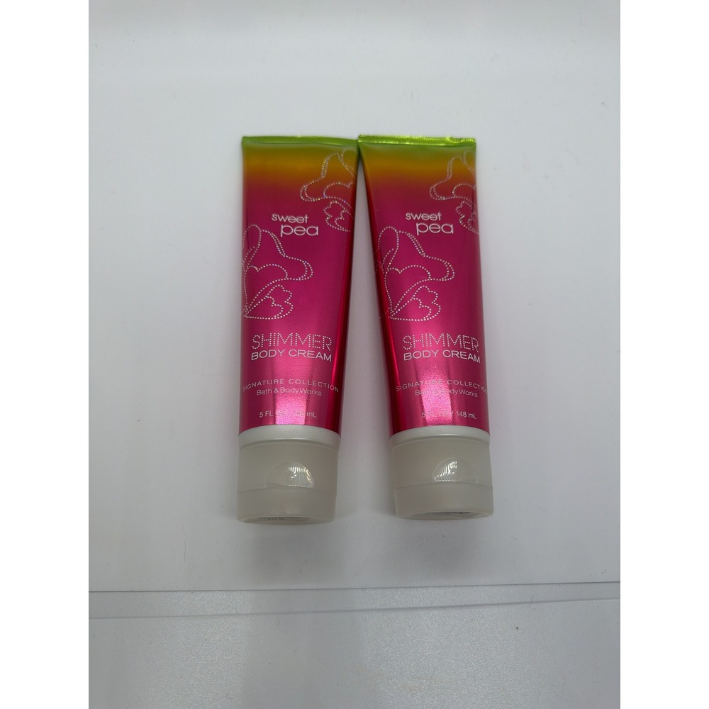 Bath & Body Works Sweet Pea Shimmer Body Cream 5oz Set of 2